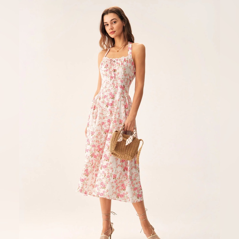 RIHOAS Floral Halter Midi Dress